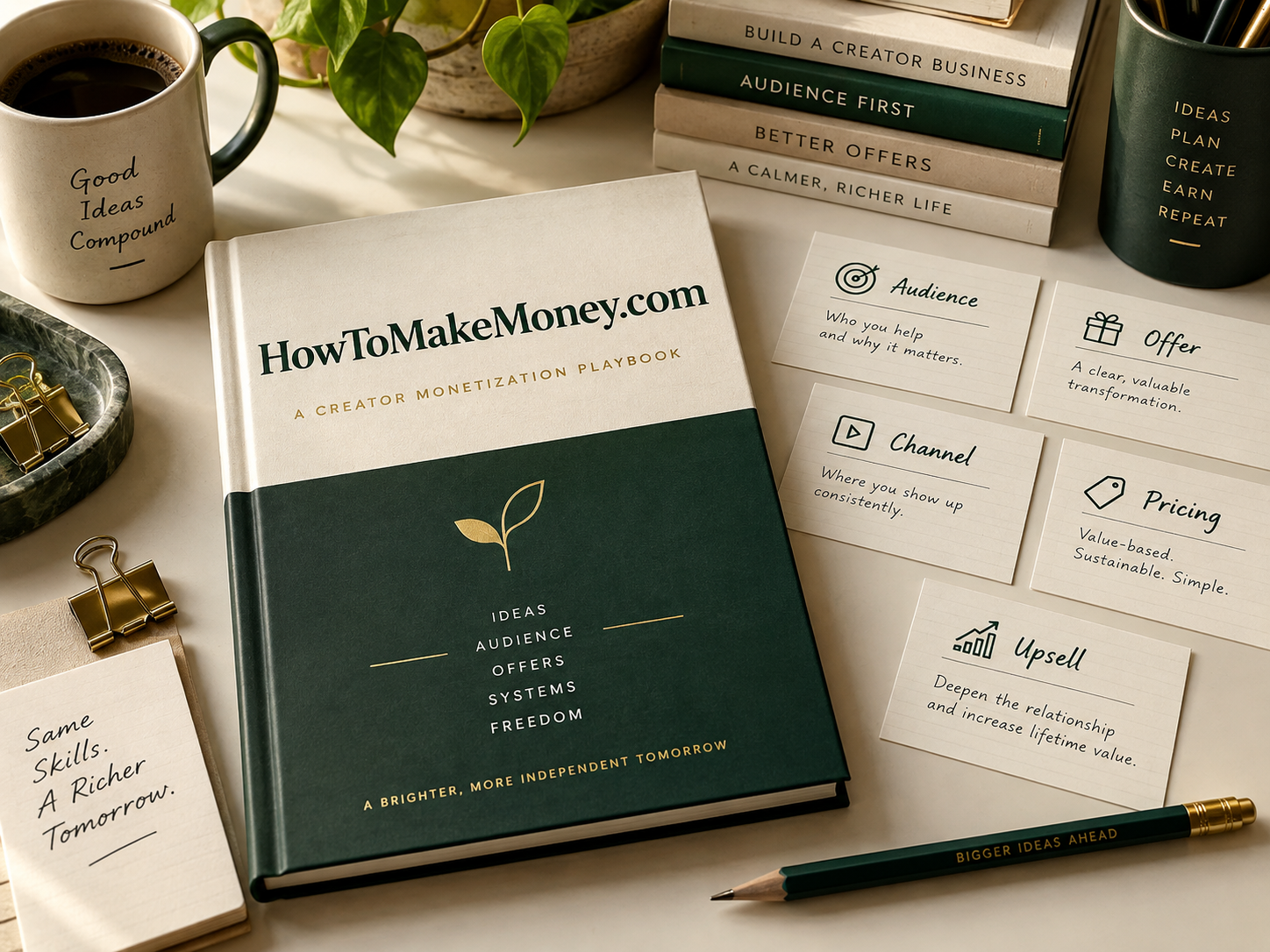 Illustration for a creator monetization playbook brand