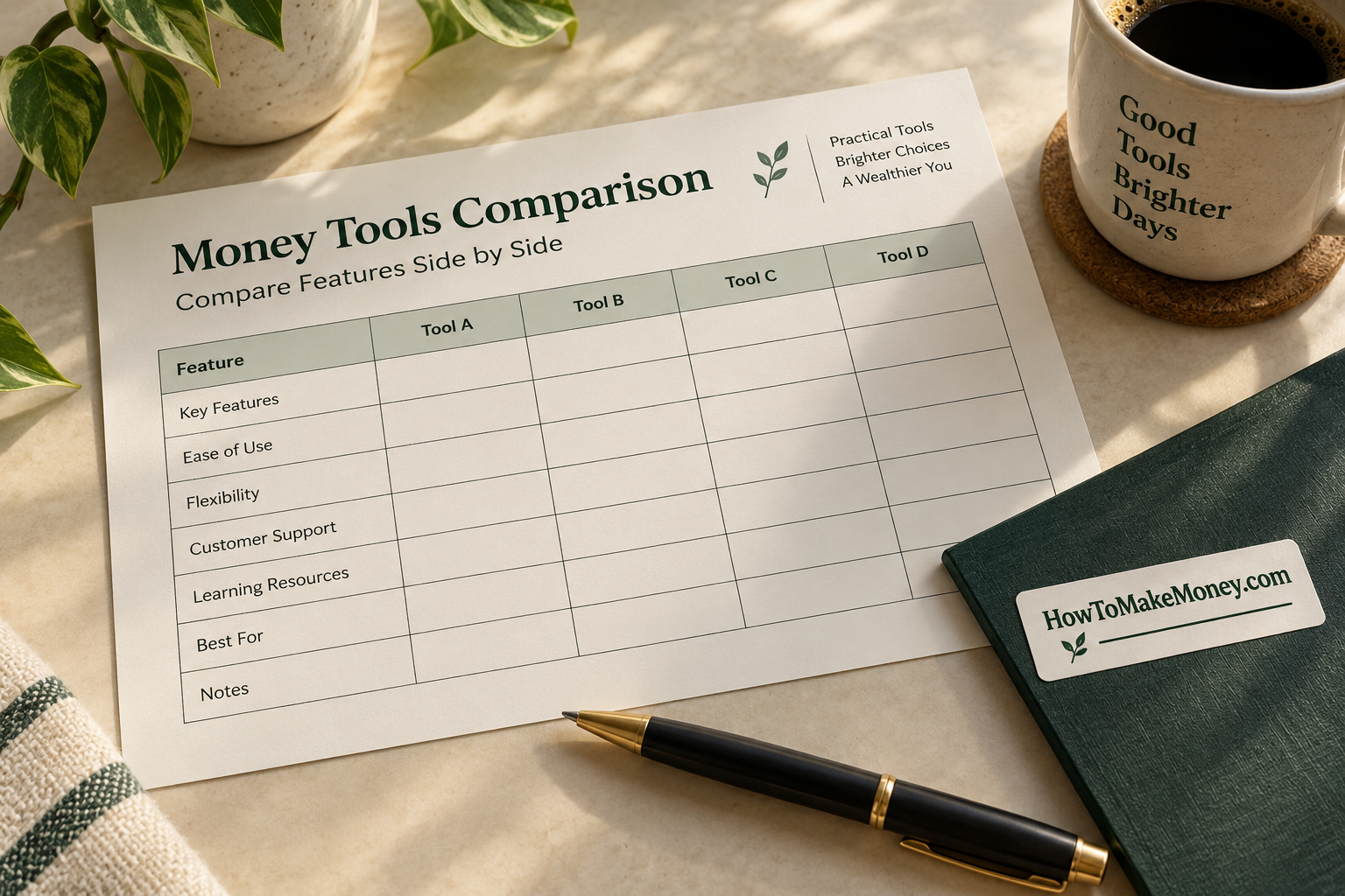 Illustration for a consumer money-tools comparison site